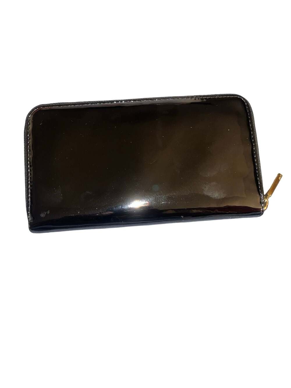 Tory Burch Black Patent Leather Continental Zip Wallet - Picture 2 of 9